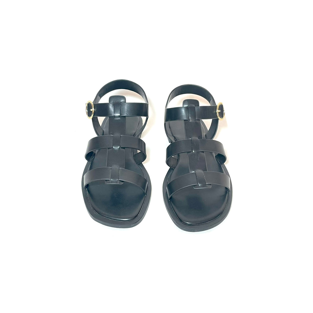 Charles & Keith Black Multi-Strap Flats | Gently Used |