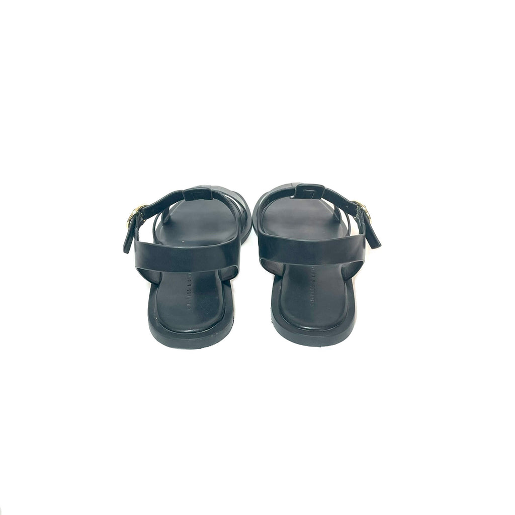 Charles & Keith Black Multi-Strap Flats | Gently Used |