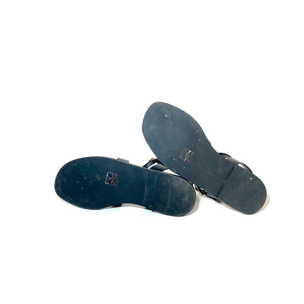 Charles & Keith Black Multi-Strap Flats | Gently Used |
