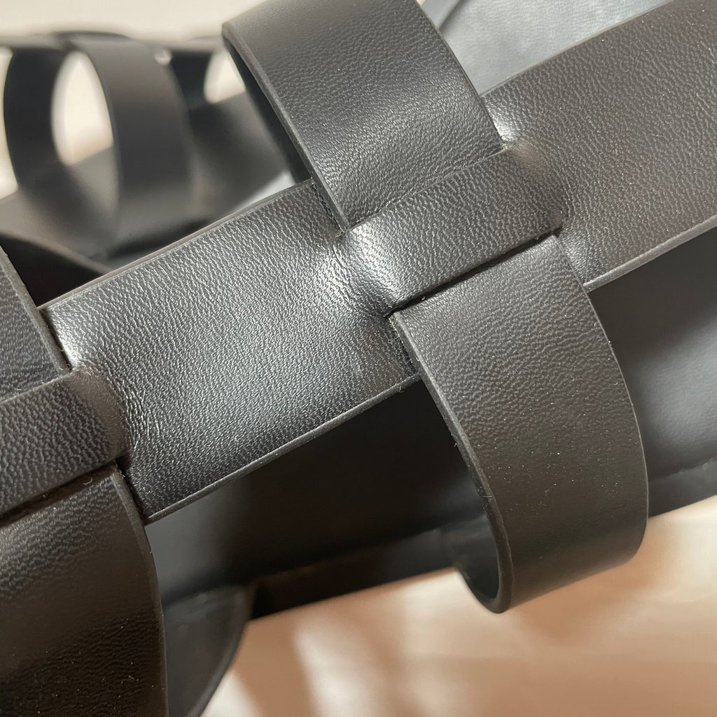 Charles & Keith Black Multi-Strap Flats | Gently Used |
