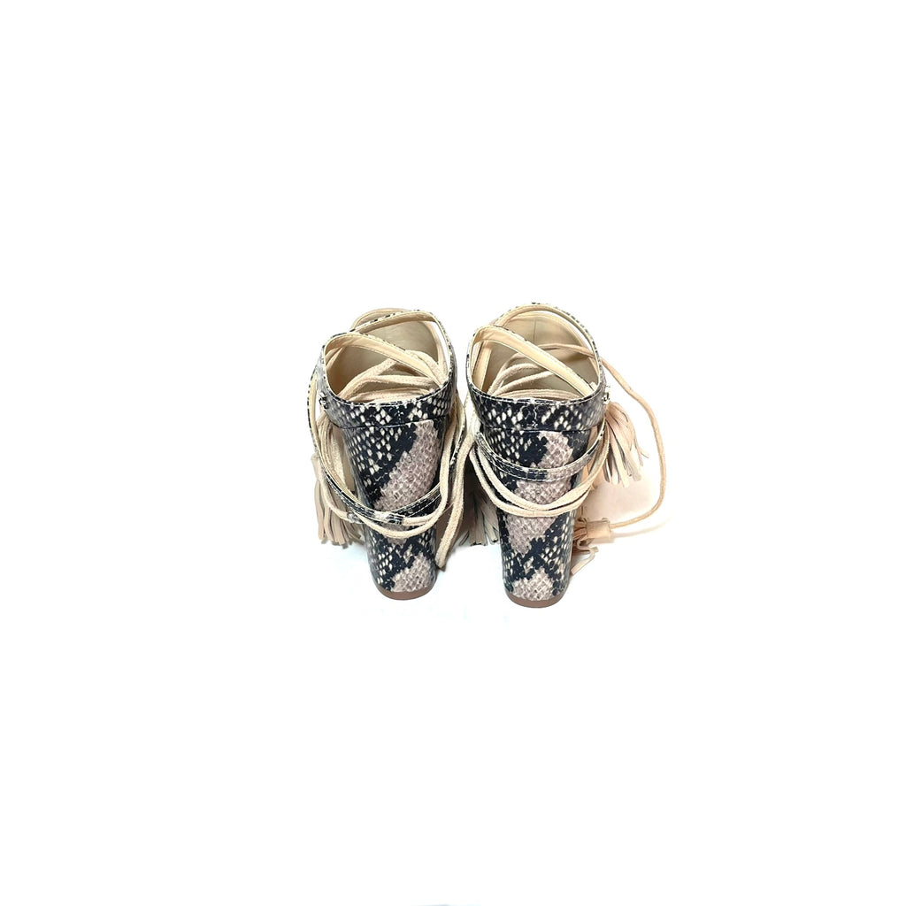 Guess Beige Suede & Snakeskin 'Elicha' Shootie Sandals | Gently Used |