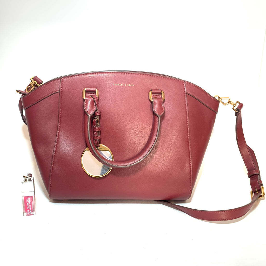 Charles & Keith Maroon Satchel | Brand New |