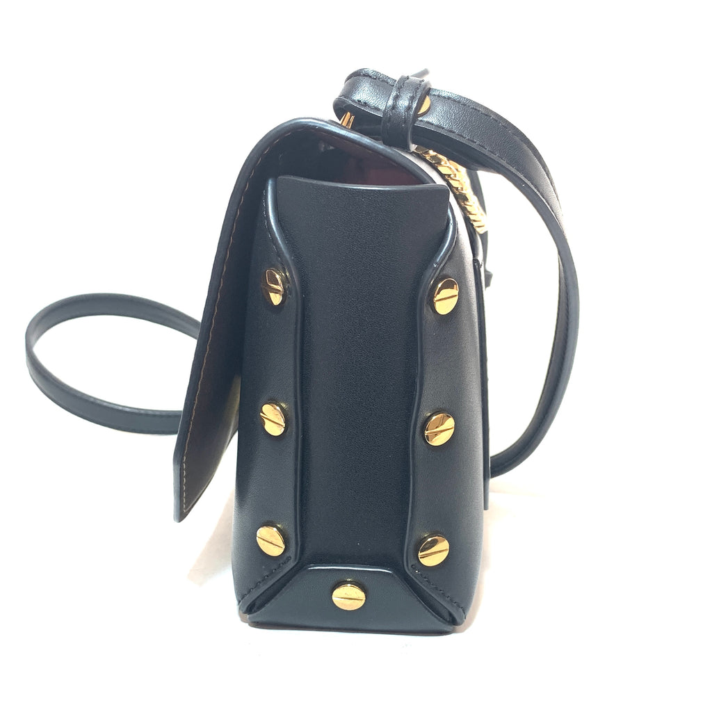 Charles & Keith Black with Gold Studs Cross-Body Bag | Gently Used |