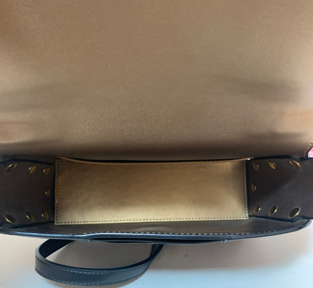 Charles & Keith Black with Gold Studs Cross-Body Bag | Gently Used |