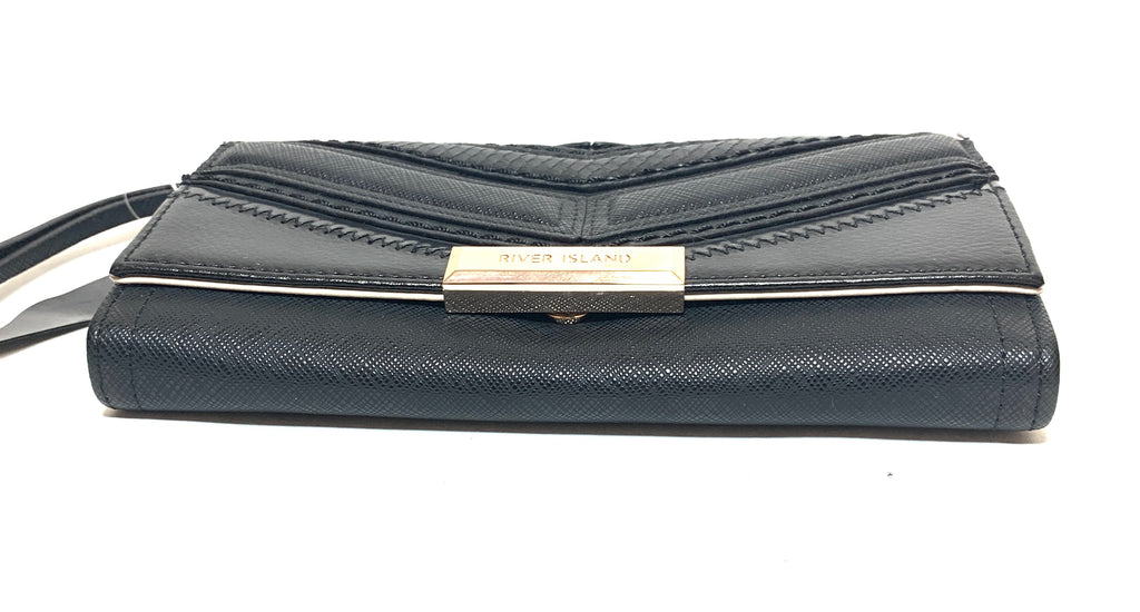 River Island Black Long Envelope Wallet | Brand New |