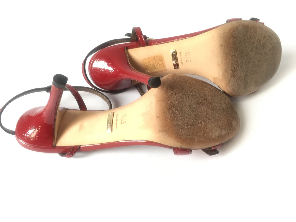 Gucci Red Leather Strappy Heels | Gently Used | - Secret Stash