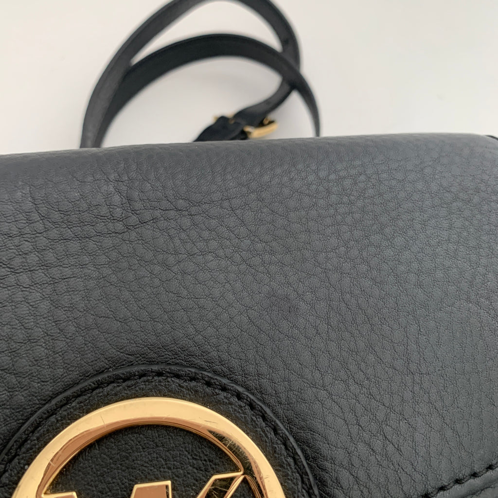 Michael Kors Black Leather Crossbody Bag | Pre Loved |