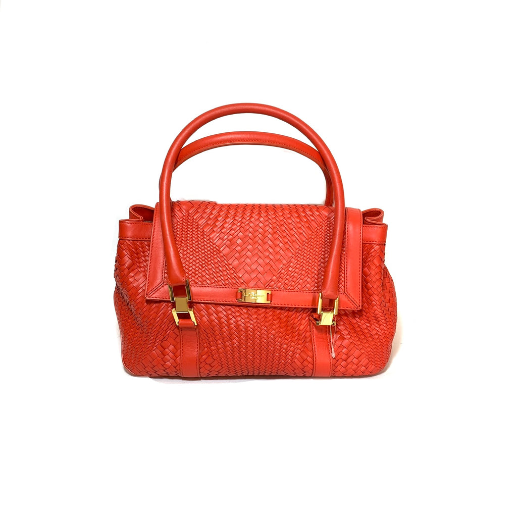 L.K. Bennett Red Quilted Leather Tote | Gently Used |