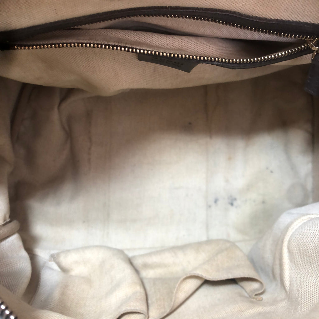 Gucci Brown Monogram and Striped Tote Bag | Pre Loved |
