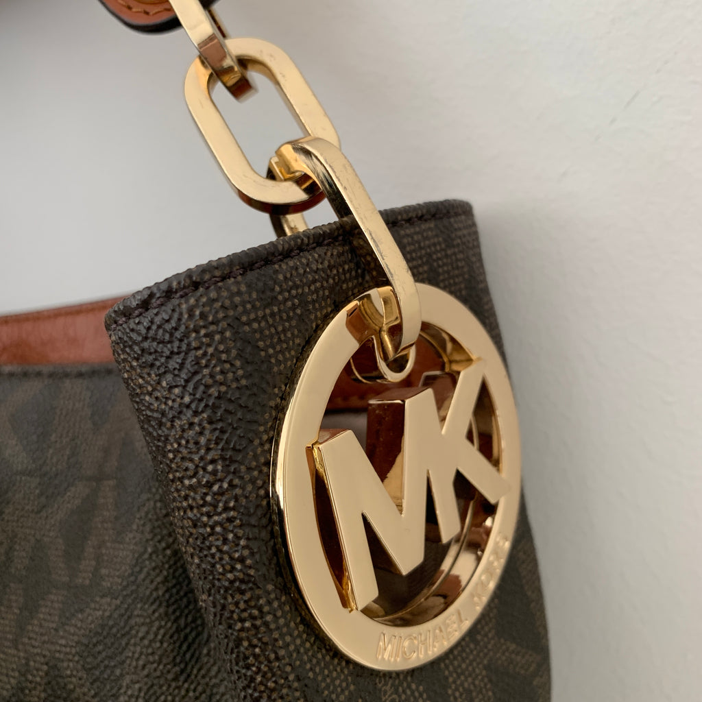 Michael Kors Brown Monogram Shoulder Bag | Gently Used |