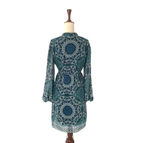 Vince Camuto Green Printed Dress | Like New |