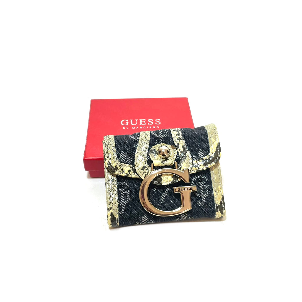 Guess Denim Bi-Fold Monogram Wallet | Like New |