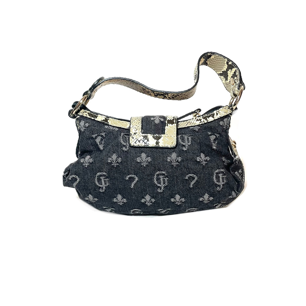Guess Denim Monogram Mini Shoulder Bag | Like New |