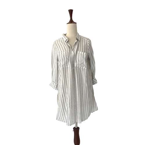 H&M Grey & White Striped Shirt | Brand New |