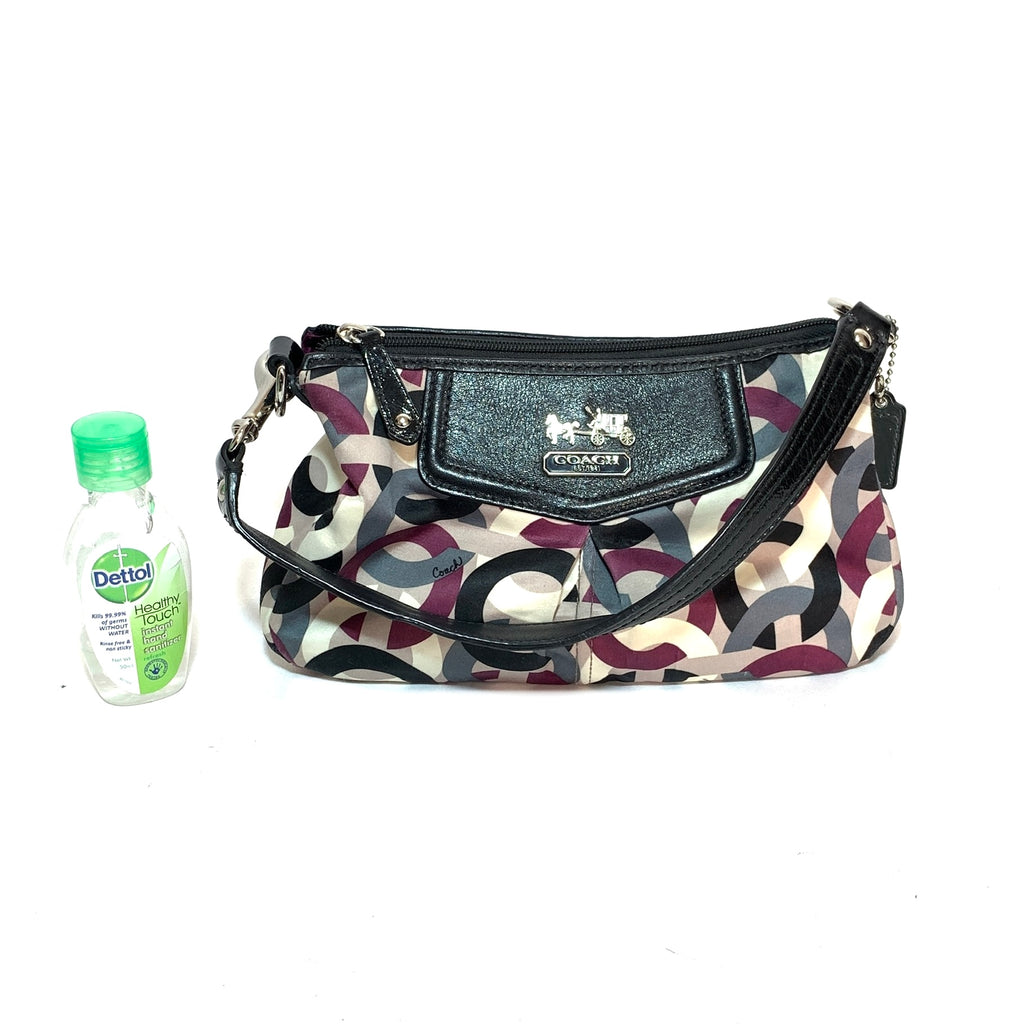 Coach Monogram Satin Small Shoulder Bag | Pre Loved |