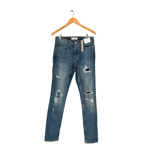 TOPMAN Men's Blue Distressed Jeans | Brand New |