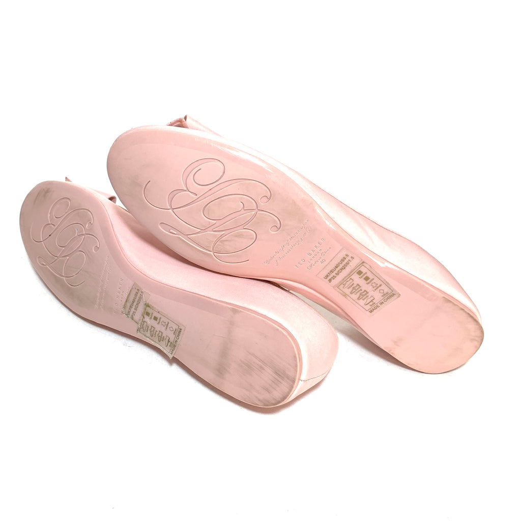 Ted Baker Light Pink Bow Canvas Ballet Flats | Gently Used |