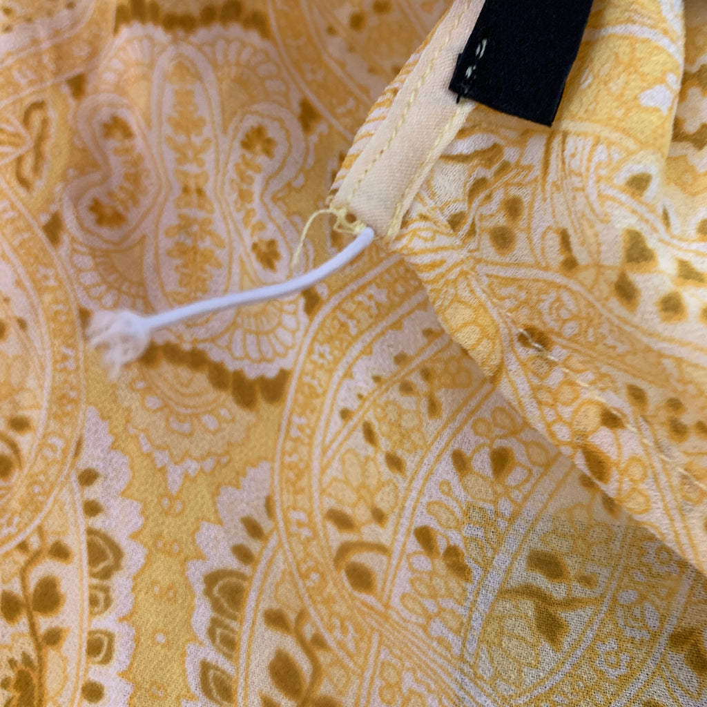 Forever 21 Yellow Printed Frill Long Blouse | Brand New |