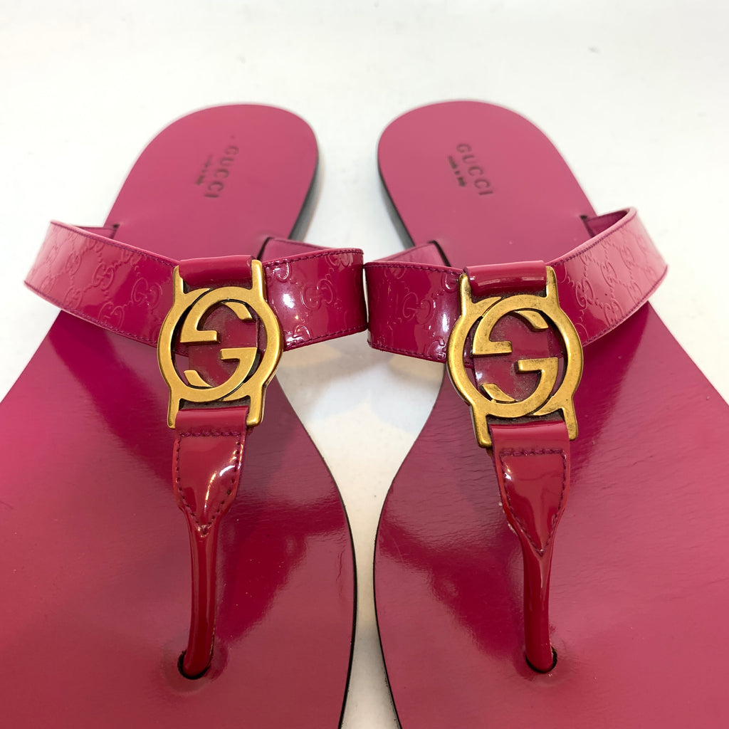 Gucci Pink Guccisma Leather Sandals | Pre Loved |