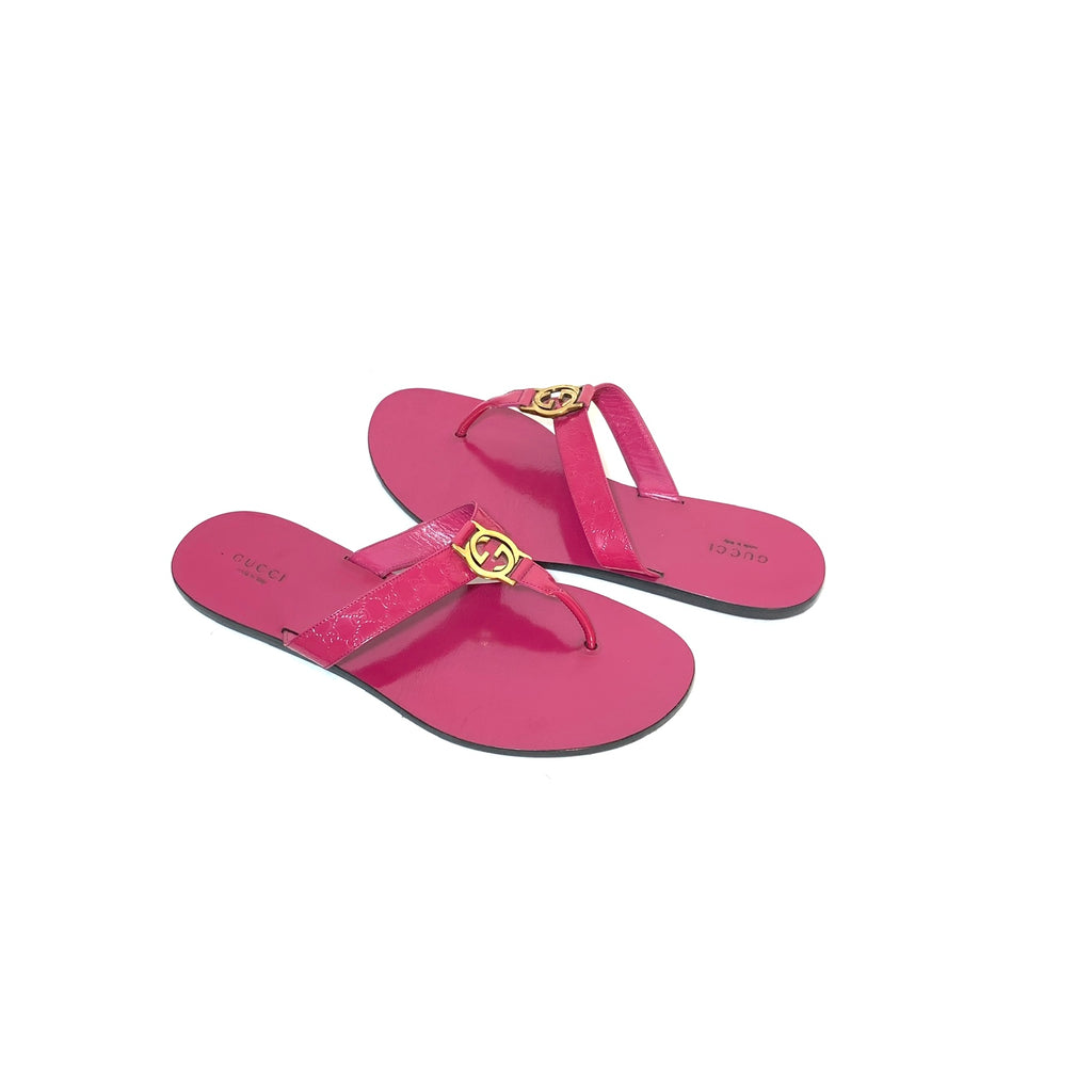Gucci Pink Guccisma Leather Sandals | Pre Loved |