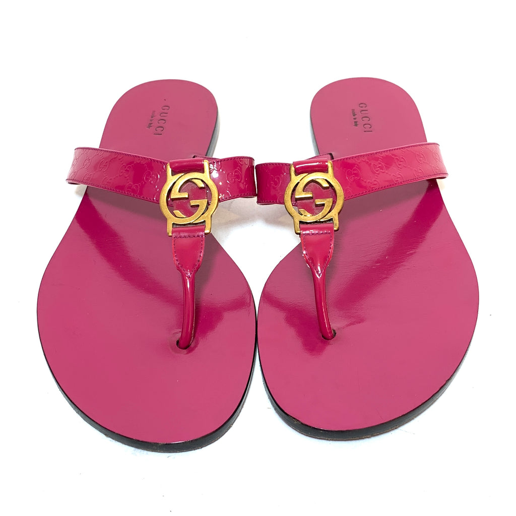 Gucci Pink Guccisma Leather Sandals | Pre Loved |