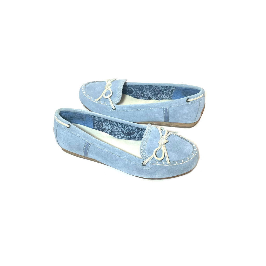 Timberland Women's Light Blue Suede Moccasin Loafers | Brand New |