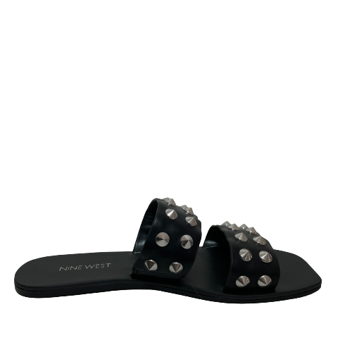 Nine West Black Silver Studded Sandals | Pre Loved |