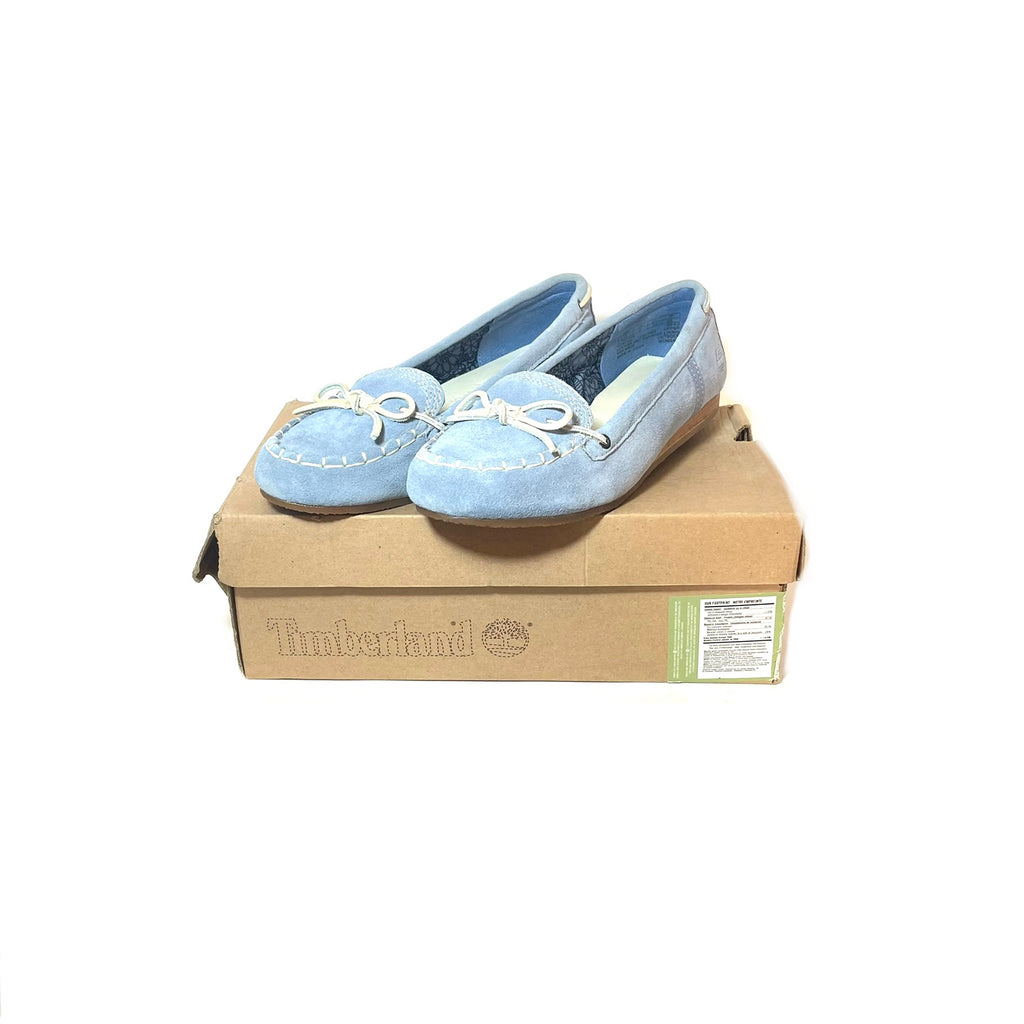 Timberland Women's Light Blue Suede Moccasin Loafers | Brand New |