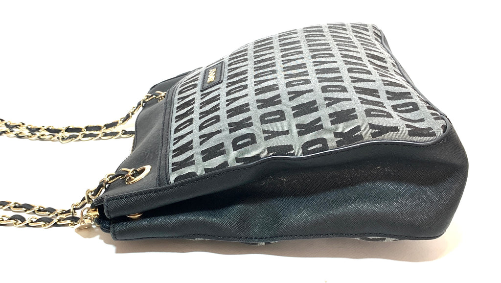 DKNY Grey & Black Logo Shoulder Bag | Gently Used |