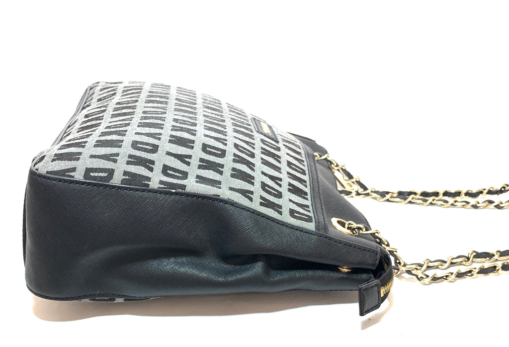 DKNY Grey & Black Logo Shoulder Bag | Gently Used |
