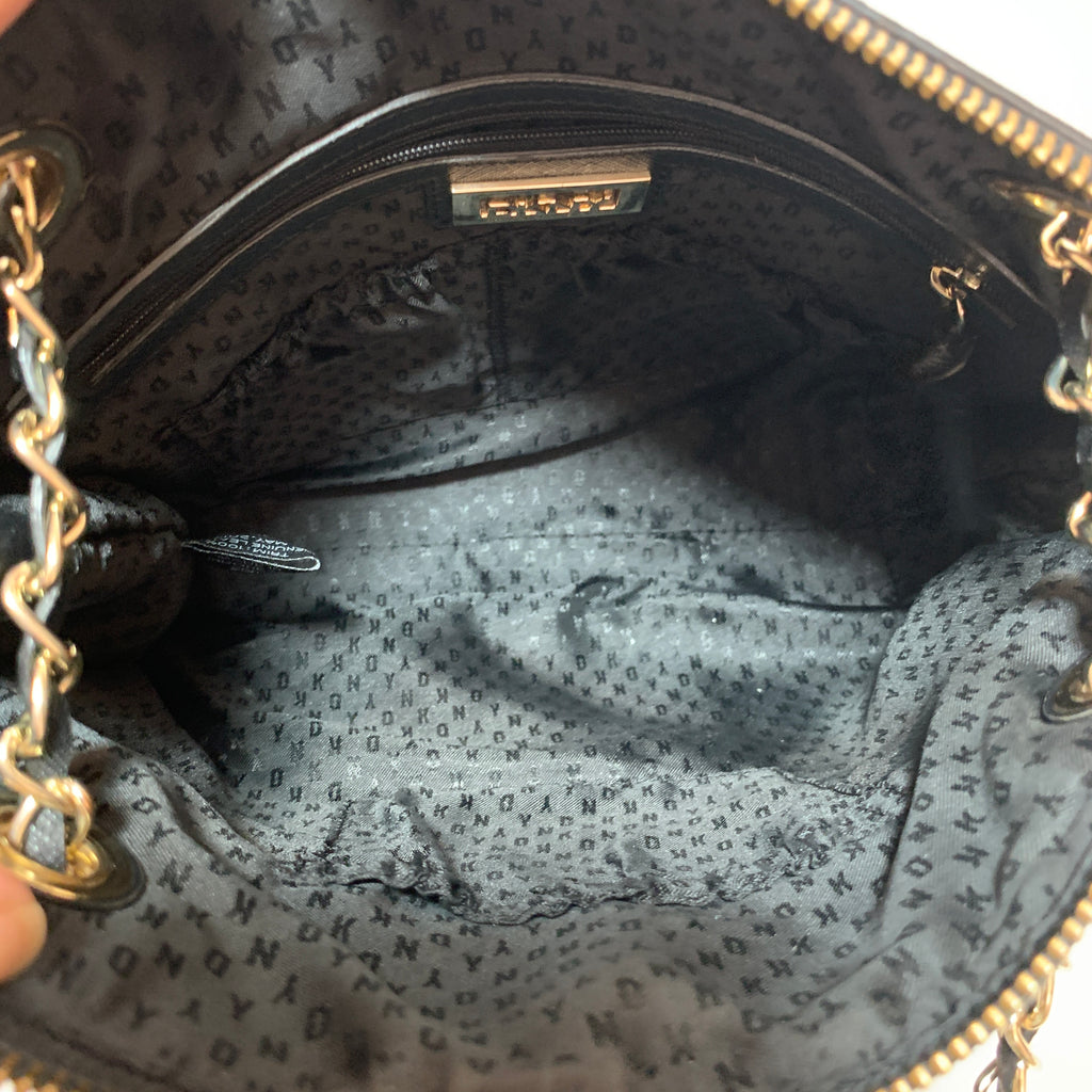 DKNY Grey & Black Logo Shoulder Bag | Gently Used |