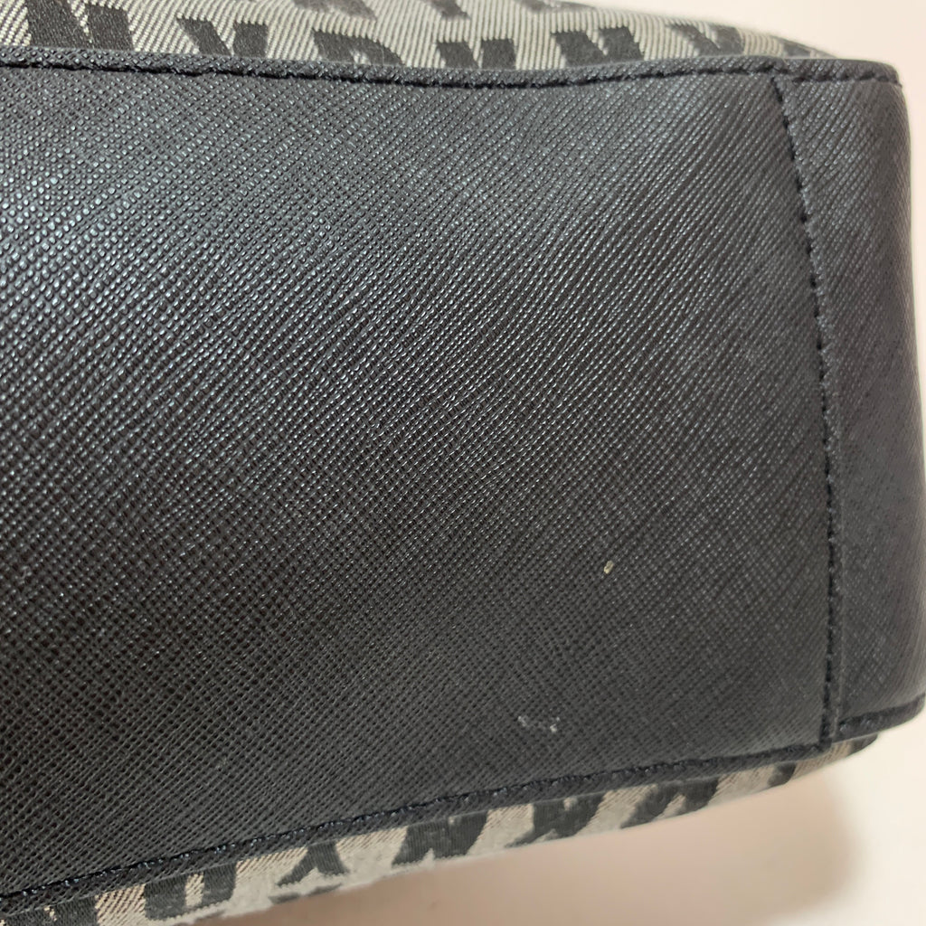 DKNY Grey & Black Logo Shoulder Bag | Gently Used |