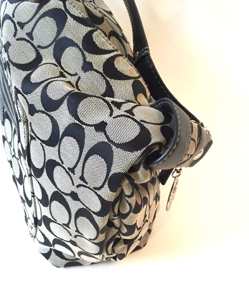 Coach Black & Grey Signature Collection Large Shoulder Bag | Gently Used | - Secret Stash