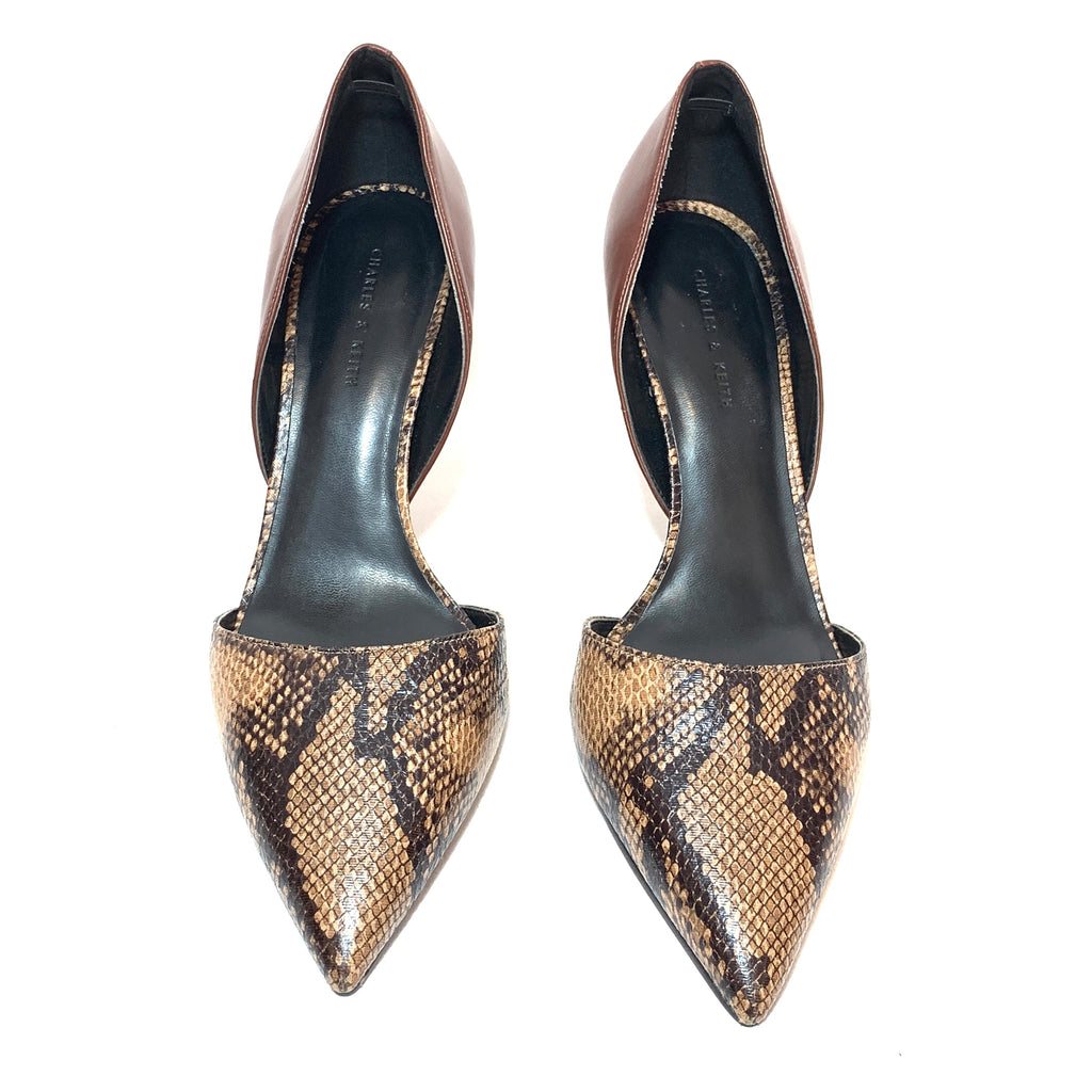 Charles & Keith Brown Snakeskin Pumps | Gently Used |
