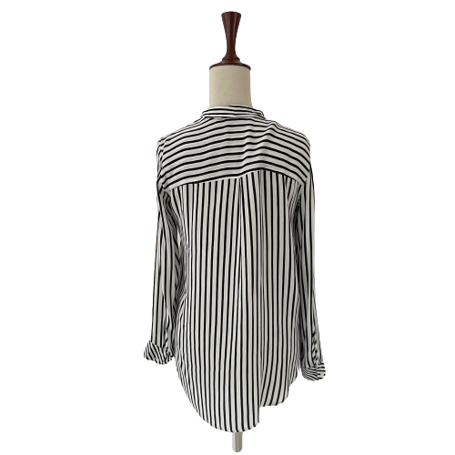 ZARA Black & White Striped Blouse | Gently Used |
