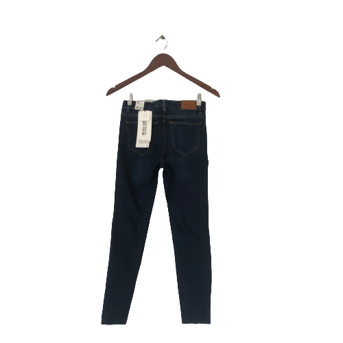 ZARA Dark Blue Mid-rise Slim FIt Asia Special Length Jeans | Brand New |