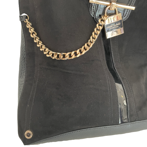 River Island Multi-texture Lock Shoulder Bag | Gently Used |