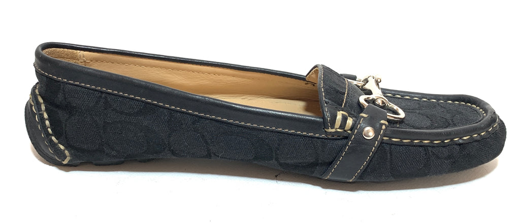 Coach 'Scarlet' Black Monogram Loafers | Gently Used |