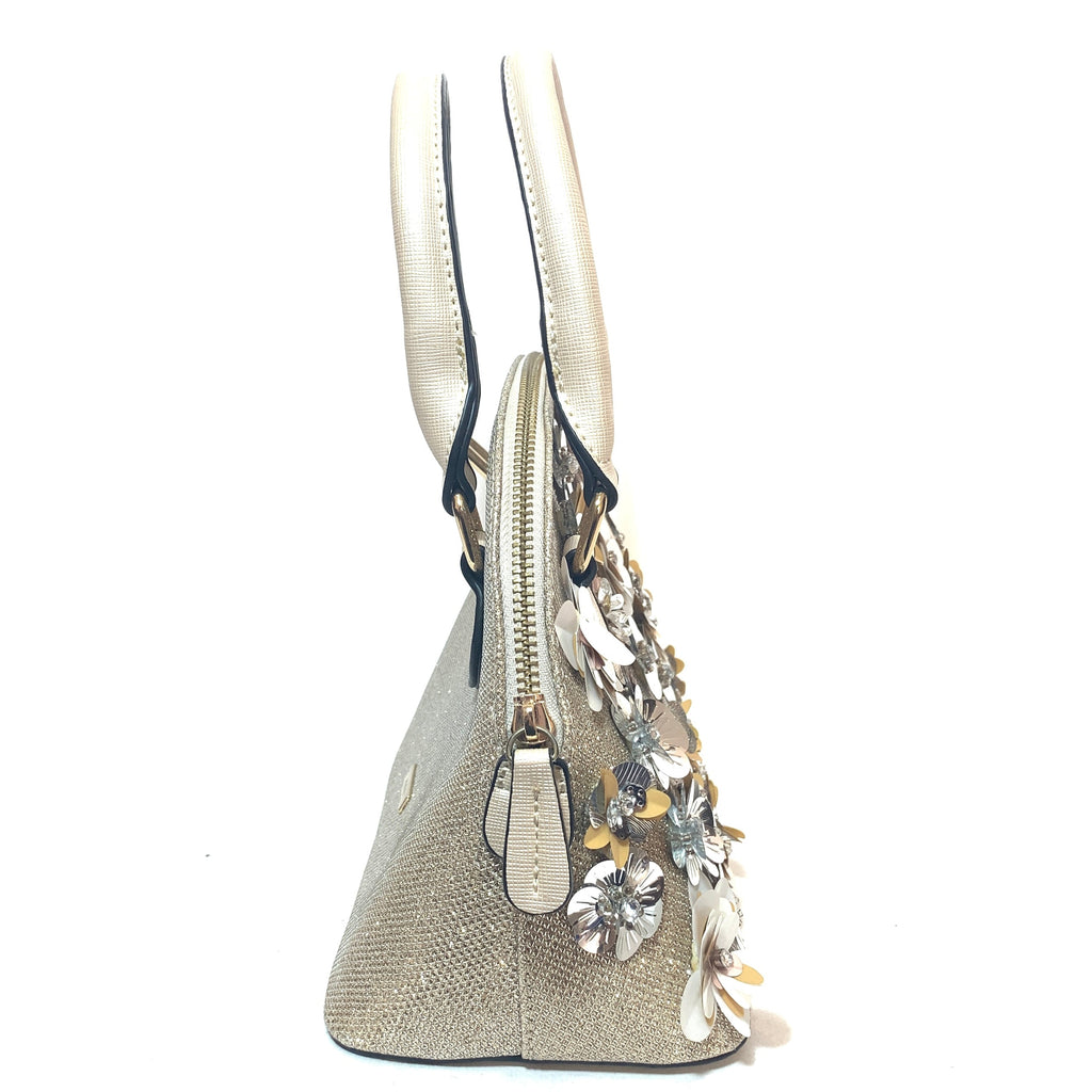 ALDO Gold Floral Satchel | Gently Used |