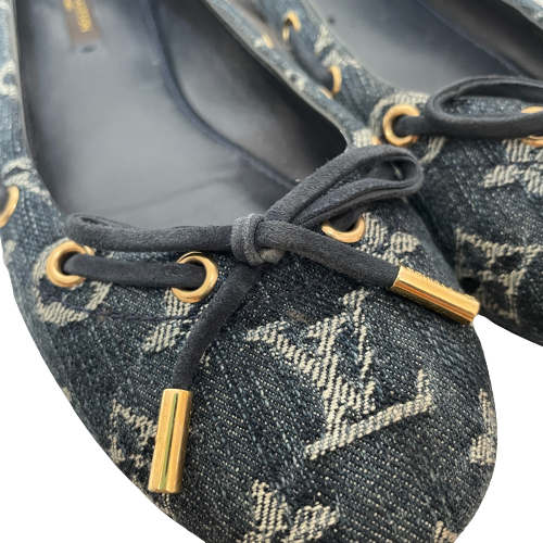 Louis Vuitton 'Oasis' Denim Monogram Ballet Flats | Pre Loved |