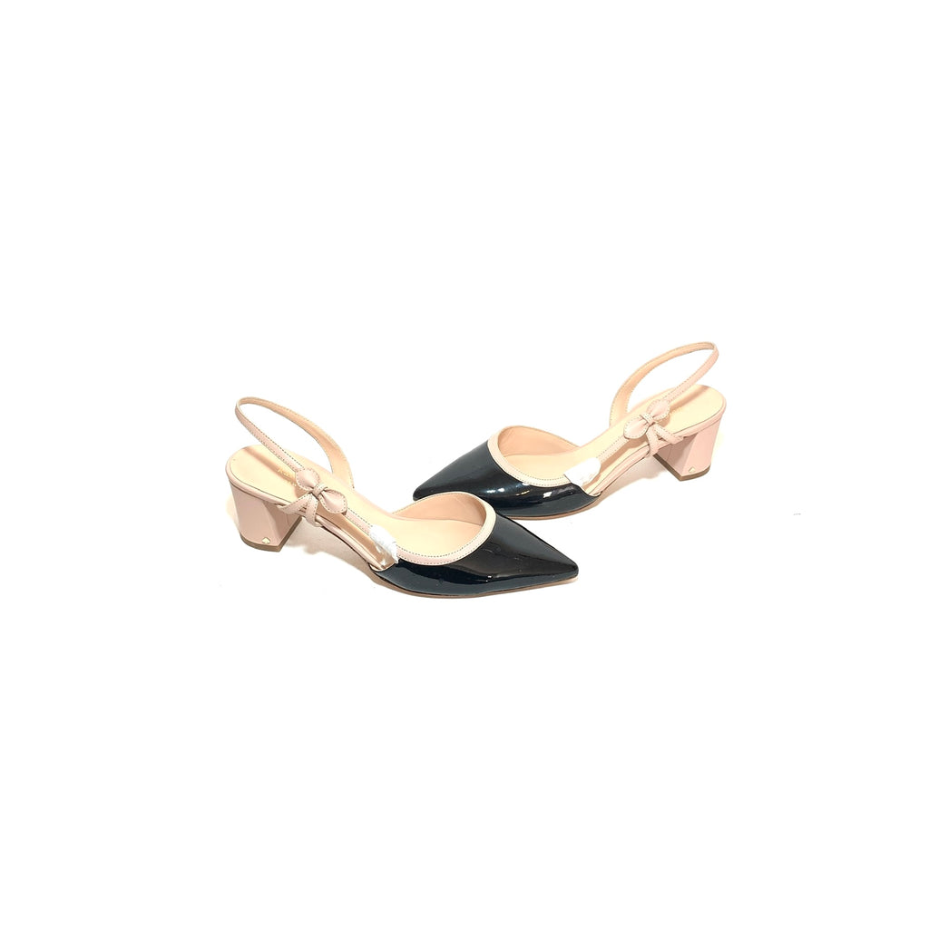 Kate Spade 'Midge' Black & Nude Leather Pumps | Like New |