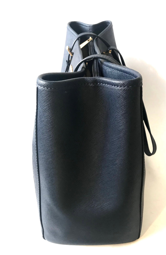 Michael Kors Jet Set Navy Saffiano Leather Tote | Gently Used |