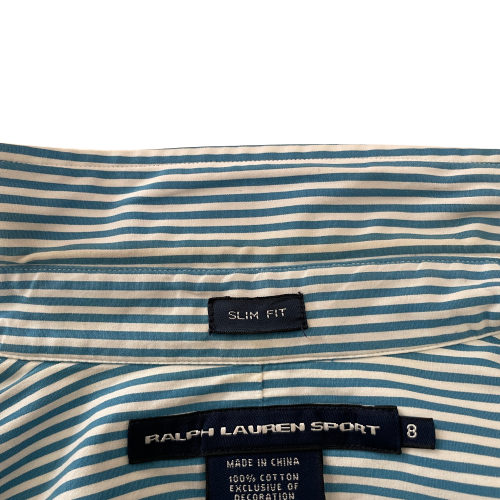 Ralph Lauren Sport Blue Striped Collared Shirt | Pre Loved |