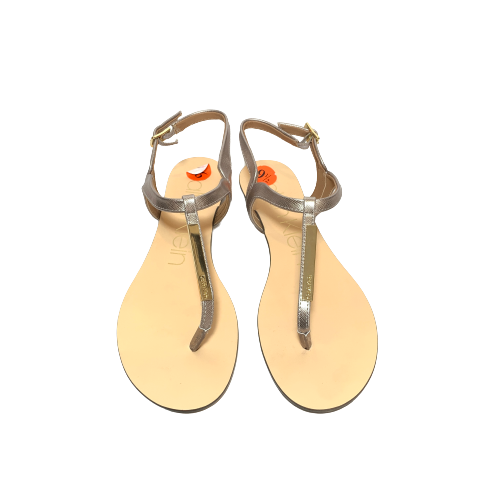 Calvin Klein 'Samira' Metallic Thong Sandals | Brand New |