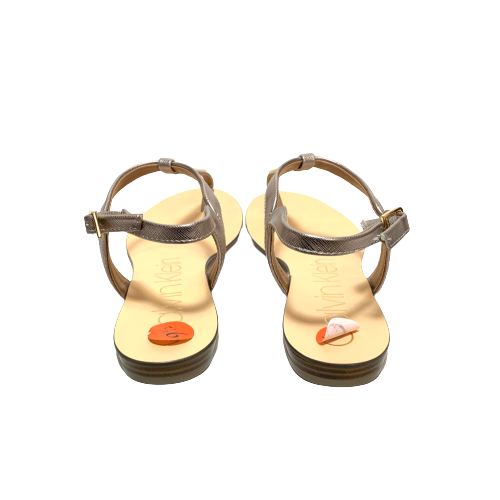 Calvin Klein Samira Metallic Thong Sandals Brand New Secret Stash