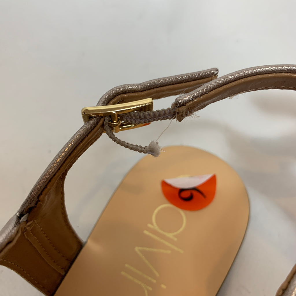 Calvin Klein 'Samira' Metallic Thong Sandals | Brand New |