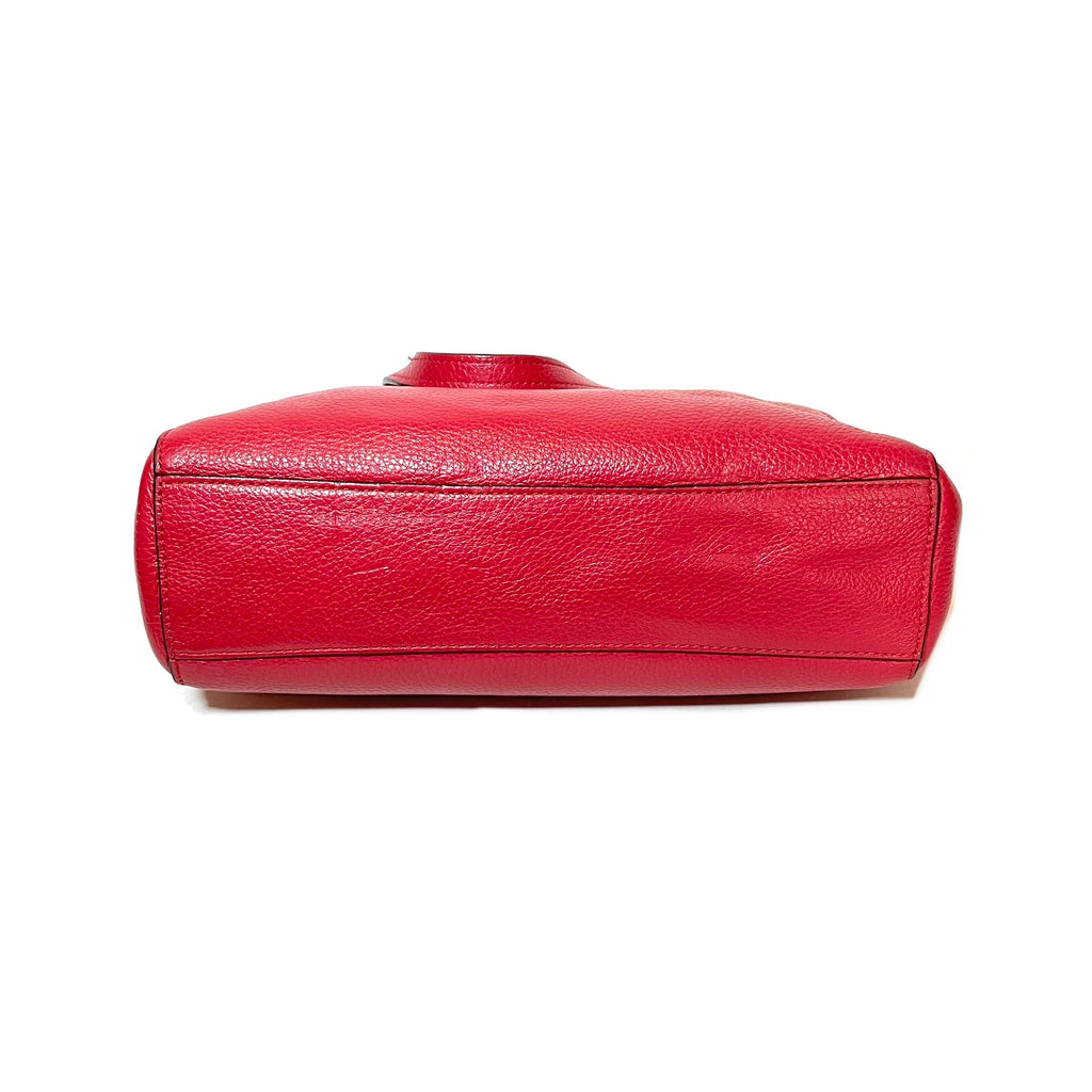 Coach Red Pebbled Leather Tote Bag | Gently Used |