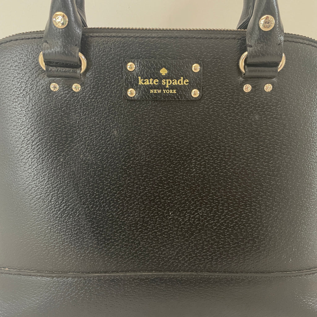 Kate Spade Black Leather Dome Satchel | Pre Loved |