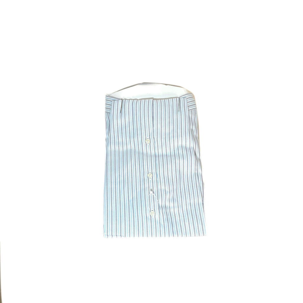 Neiman Marcus Men's White & Blue Striped Shirt | Brand New |