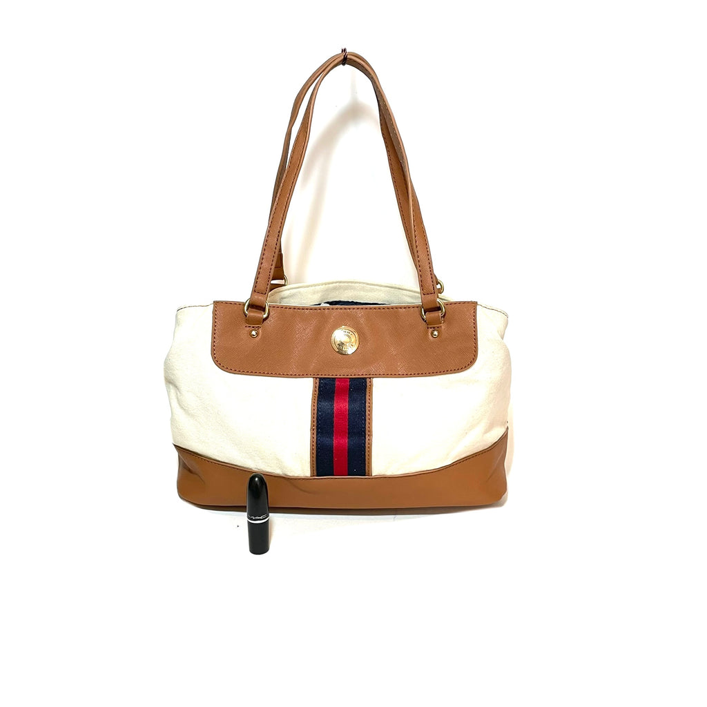 Tommy Hilfiger Cream Canvas Tote | Pre Loved |